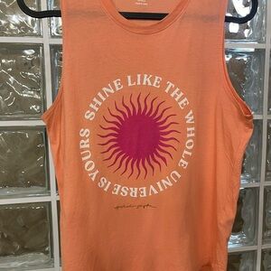 Spiritual Gangster Orange Tank with Sunburst Design
